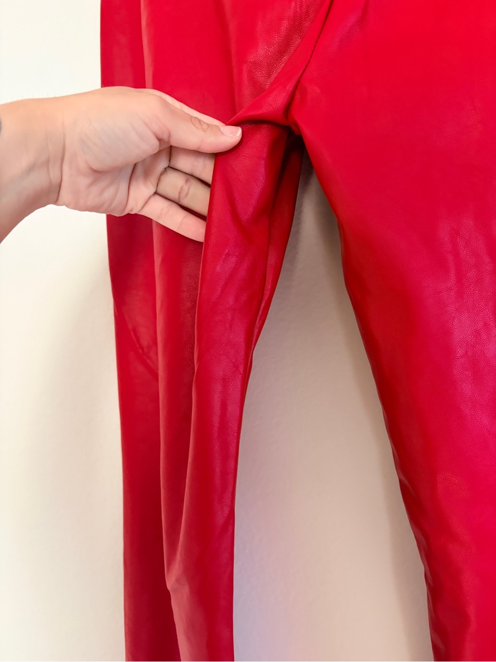 I.AM.GIA Red Faux Leather Straight-Leg Xenia Pants - Picture 9 of 10
